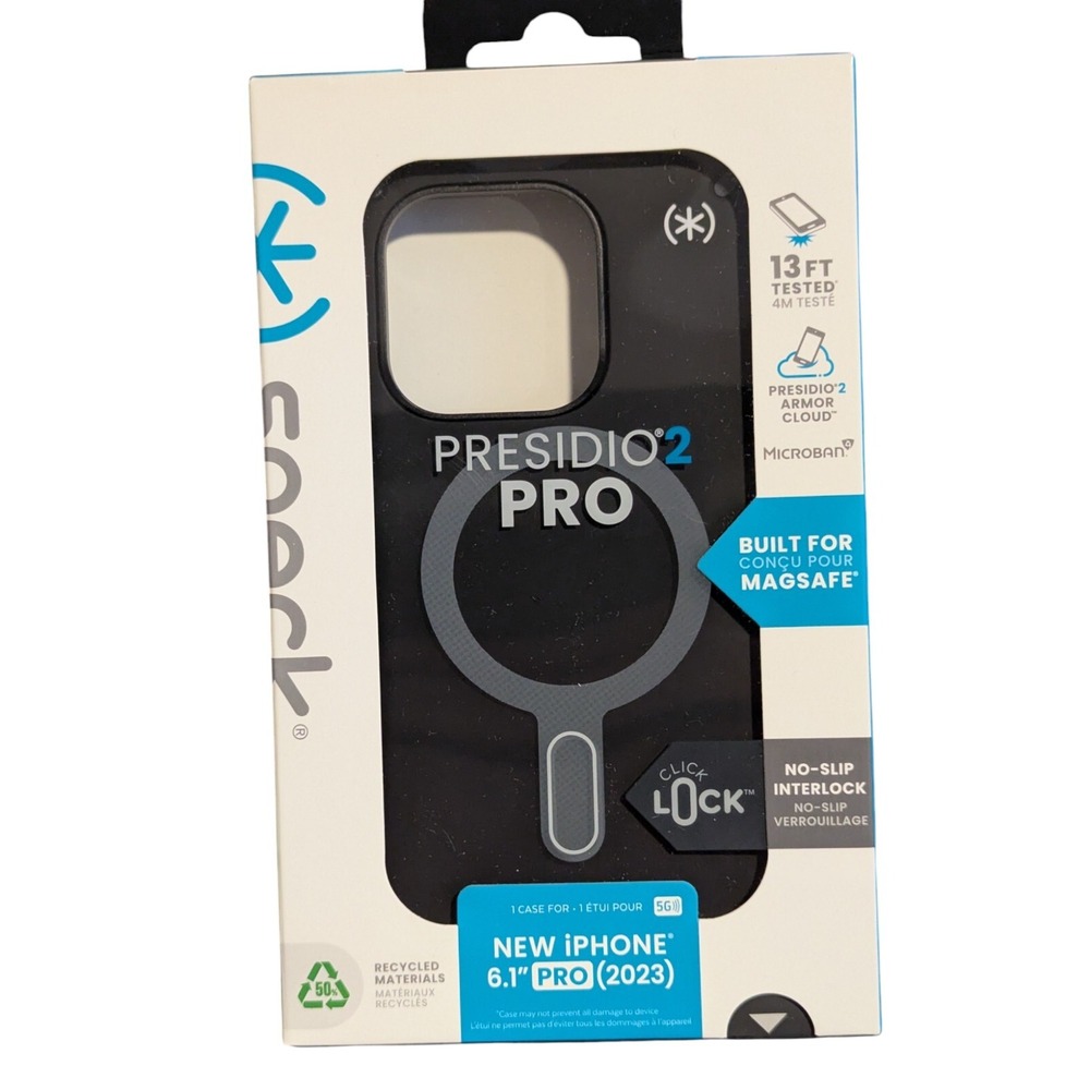 R8-U Speck Presidio2 Pro W/ClickLock&Mag Case for Apple iPhone 15 Pro‎ -black